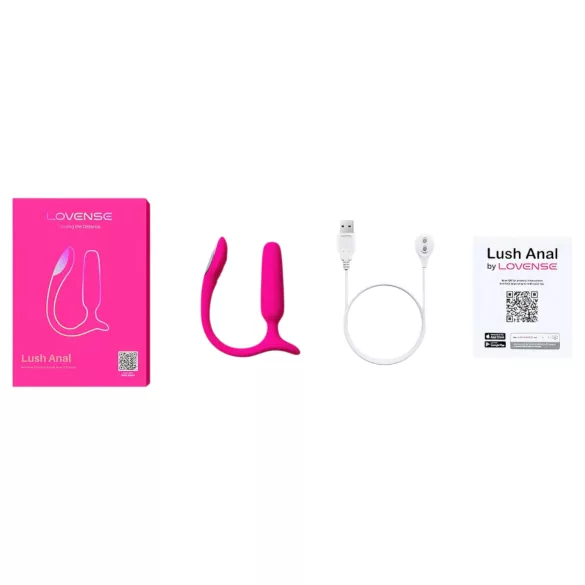 Lovense Lush Anal - App-controlled anal vibrator with LED - pink