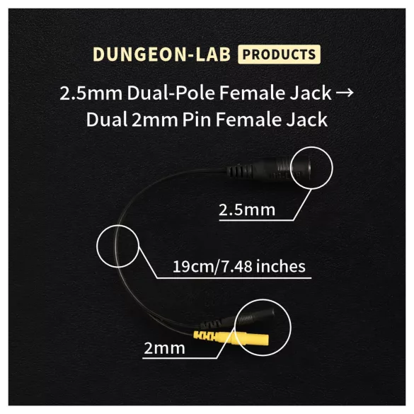 DG-LAB - electrode splitter from 2.5 mm socket to 2 mm (black)