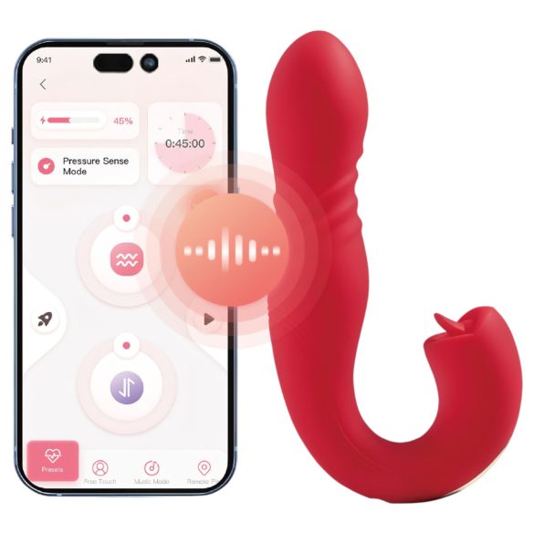 Honey Play Box Joi Thrust 2 - Smart Thrusting, Licking Vibrator (Red)
