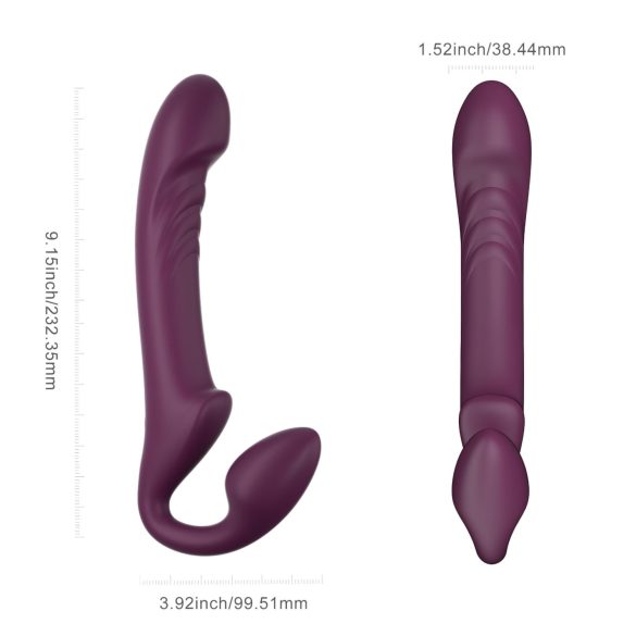 Honey Play Box Bliss - Rotating Beaded Strap-On Vibrator (Purple)