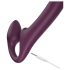 Honey Play Box Bliss - Rotating Beaded Strap-On Vibrator (Purple)