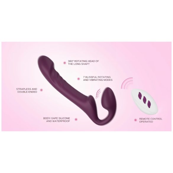 Honey Play Box Bliss - Rotating Beaded Strap-On Vibrator (Purple)