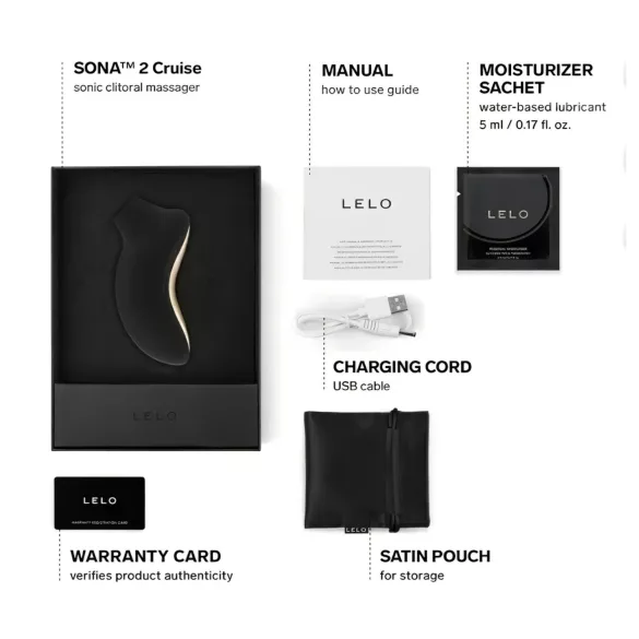 LELO Sona 2 Cruise - Sonic Wave Clitoral Stimulator (Black)