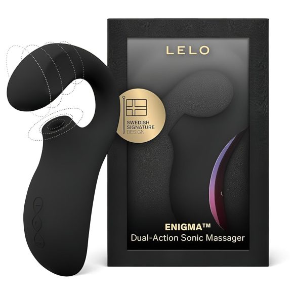 LELO Enigma - Rechargeable, Waterproof 2-in-1 G-Spot Vibrator (Black)