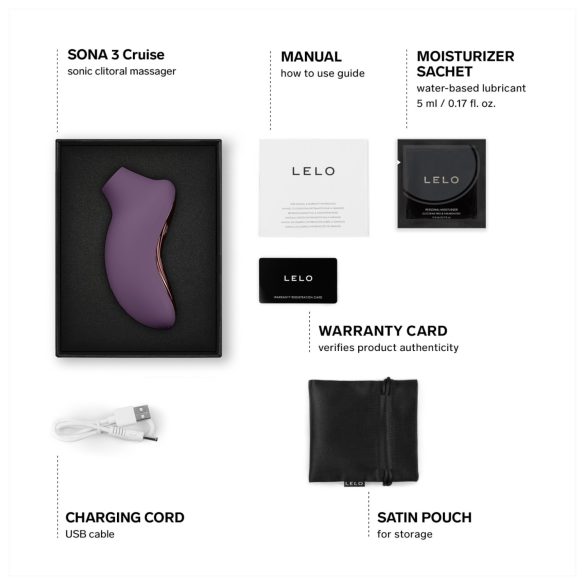 LELO Sona 3 Cruise - Sonic Wave Clitoral Stimulator (Purple)