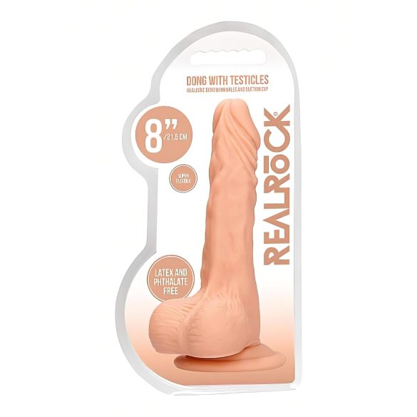 RealRock 8" Lifelike Dong - Natural with Testicles