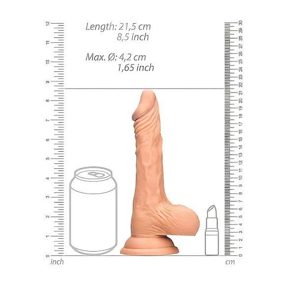RealRock 8" Lifelike Dong - Natural with Testicles