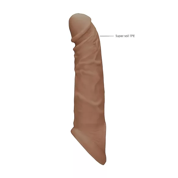 RealRock Penis Sleeve 8 - Dark Natural (21cm)