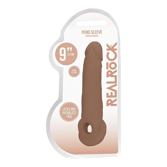 RealRock 9” Penis Sleeve - Dark Natural (21.5cm)