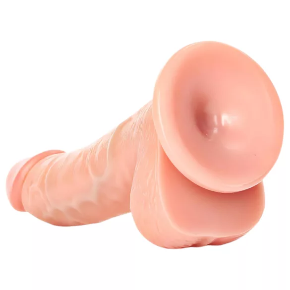 RealRock - suction cup dildo with balls - 15.5 cm (flesh-coloured)