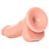 RealRock - suction cup dildo with balls - 15.5 cm (flesh-coloured)
