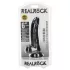 RealRock - suction cup dildo with balls - 15.5 cm (black)