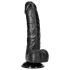 RealRock - suction cup dildo with balls - 15.5 cm (black)