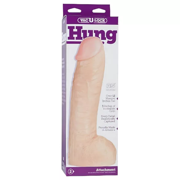 Doc Johnson Vac-U-Lock Hung 12 - Realistic Dildo with Balls (Natural)