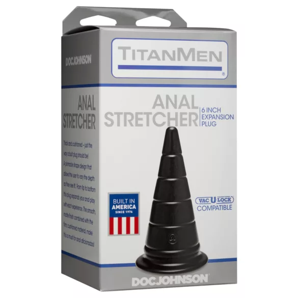Doc Johnson TitanMen Anal Stretcher - tapered anal stretching plug (black) - 15 cm
