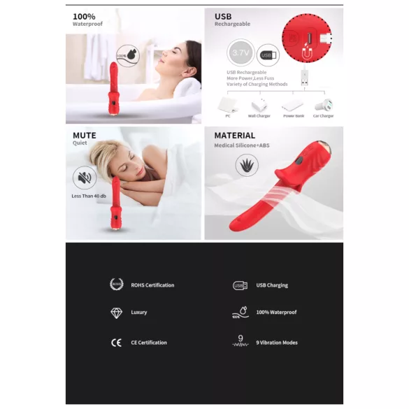 Bestoy - Waterproof G-Spot Vibrator (Red)