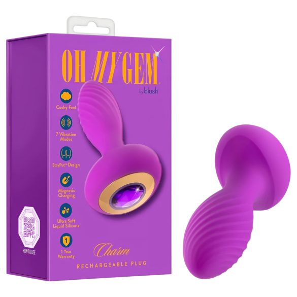 Oh My Gem – Vibrating Anal Plug with Gem (Purple)
