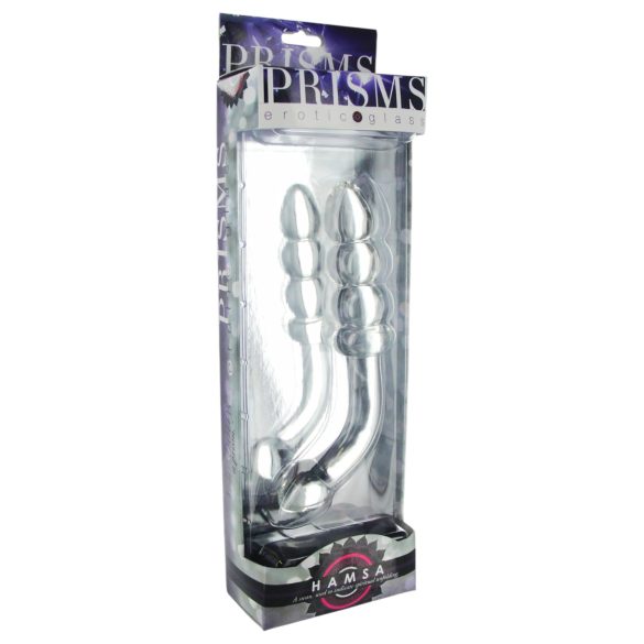 Prisms Hamsa - Double-Ended G-Spot Glass Dildo (Clear)