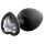 Temptasia S - silver heart-shaped jeweled anal plug (black) - small
