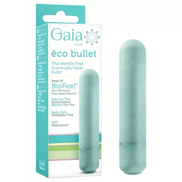 Gaia Eco M - eco-friendly vibrator (turquoise) - medium size