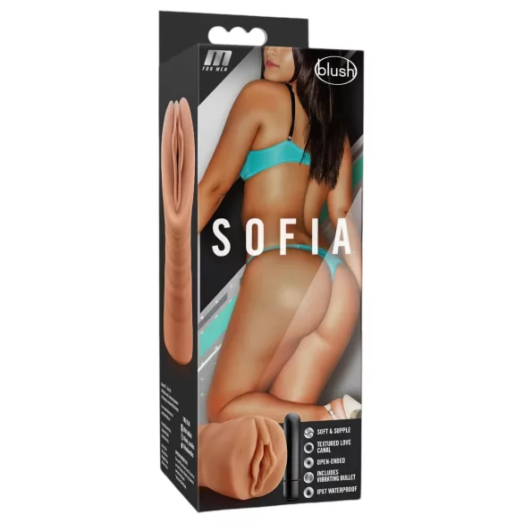 M For Men Sofia - Vibrating Pocket Pussy (Natural)