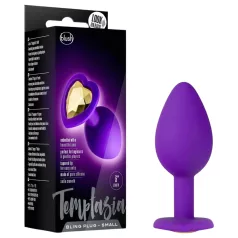   Temptasia S - gold-studded, heart-shaped anal plug (purple) - small