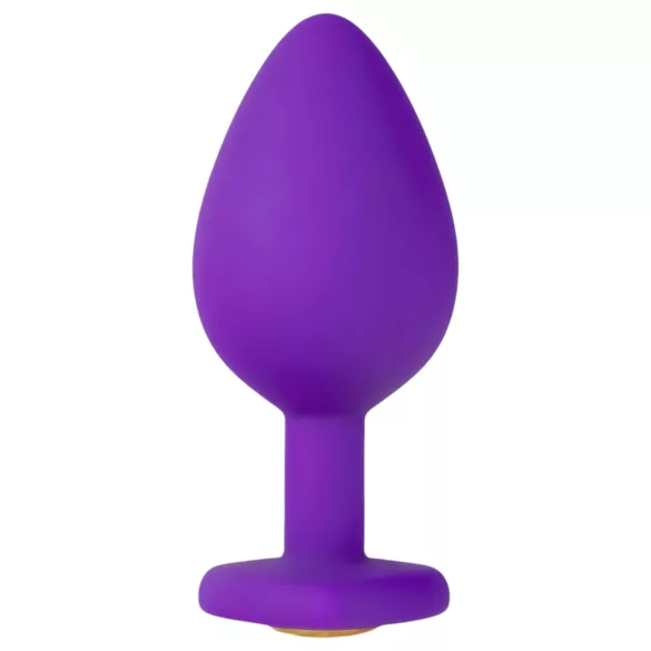 Temptasia M - Golden Heart Gem Anal Dildo (Purple) - Medium