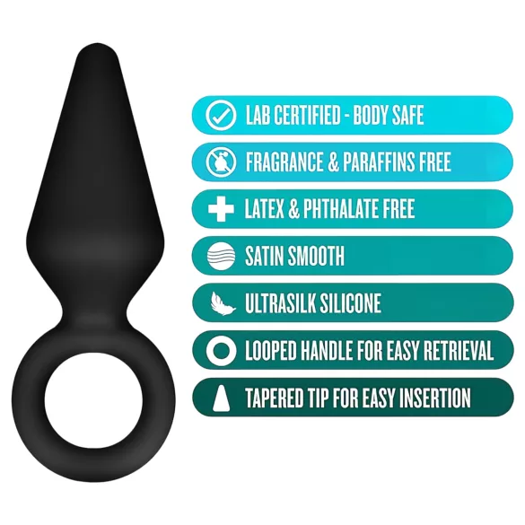 Anal Adventures Platinum S - anal plug (black) - small