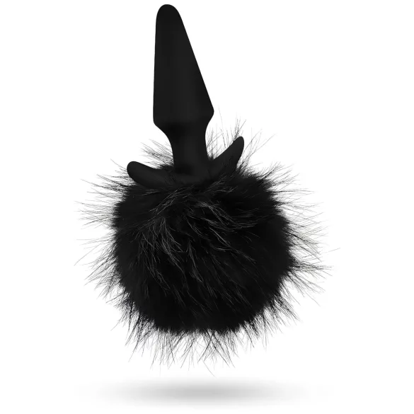 Anal Adventures Platinum - Bunny Tail Butt Plug (Black)