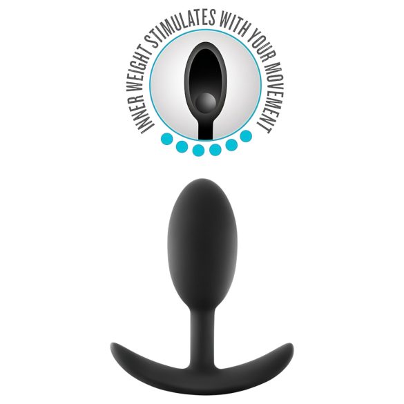 Anal Adventures Platinum M - Black Medium Anal Plug