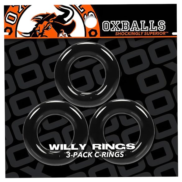 OXBALLS - Trio of Penis Rings (Black)