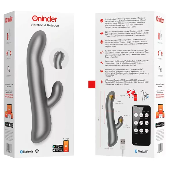 Oninder Oslo - thrusting, rotating clitoral-arm vibrator (black)