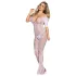 Subblime 951818 - rose-pattern fishnet bodystocking - (white) - S-L