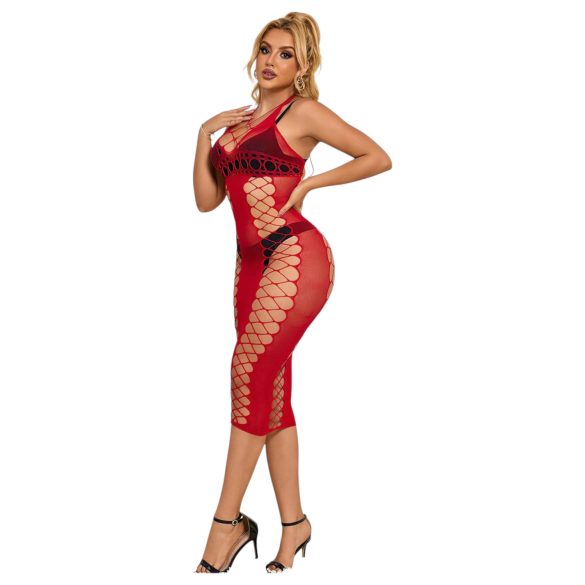 Subblime 952327 - Cross-Strap Mesh Dress - Red - Sizes S-L