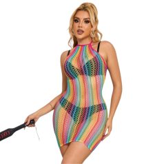Subblime 952341 - Halter, Rainbow Mesh Dress - Sizes S-L
