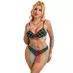 Subblime 952440 - rainbow fishnet set (S-L)