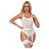 Subblime 954291 - Chain Detailed Sheer Bodysuit Set - White (L-XL)