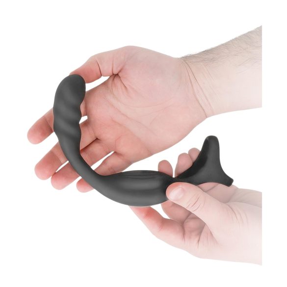 Addicted Toys - Black Anal Vibrator with Penis and Testicle Ring