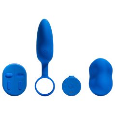   Platanomelón Mobi - rechargeable, remote-controlled vibrator set - 2-piece (blue)