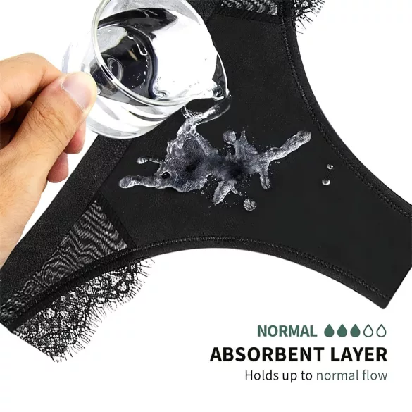 Adalet Flora Normal - Menstrual Panty (Black) - L