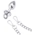 LateToBed BDSM - cuffs with anal dildo (silver)