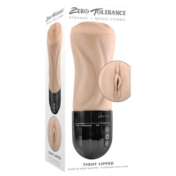 Zero Tolerance Tight Lipped - Suction Vibrating Stroker (Natural)