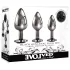 Evolved Black Gem - Metal Anal Plug Set with Black Gem (Silver)