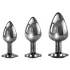 Evolved Black Gem - Metal Anal Plug Set with Black Gem (Silver)