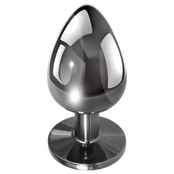 Evolved Black Gem - Metal Anal Plug Set with Black Gem (Silver)