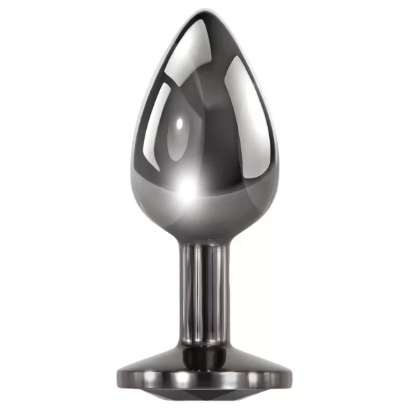 Evolved Black Gem - Metal Anal Plug Set with Black Gem (Silver)