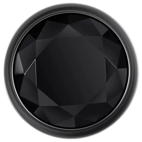 Evolved Black Gem - Metal Anal Plug Set with Black Gem (Silver)