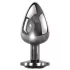Evolved Black Gem - Metal Anal Plug Set with Black Gem (Silver)