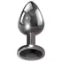 Evolved Black Gem - Metal Anal Plug Set with Black Gem (Silver)