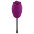 Playboy - Waterproof Rechargeable Rose Vibrator with Tongue (Purple)